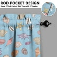 thumbnail image 4 of Kitchen Curtains 24 Inch Short - 3 Panel Set, Seashell Starfish Nautical Print, Rod Pocket Window Curtain for Tropical Beach Farmhouse, Sea Coral Cute Design, Easy Wash, 4 of 4