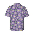 thumbnail image 6 of Wukai Daisies Flowers Men's Hawaiian Shirt Short Sleeve Casual Button Down Summer Beach Aloha Shirt Tropical Print Holiday Party, 6 of 8