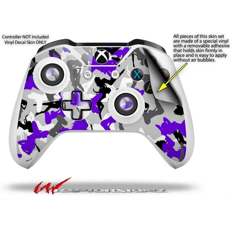 WraptorSkinz Decal Skin Wrap Set works with 2016 and newer XBOX One S / X  Controller Sexy Girl Silhouette Camo Purple (CONTROLLER NOT INCLUDED)