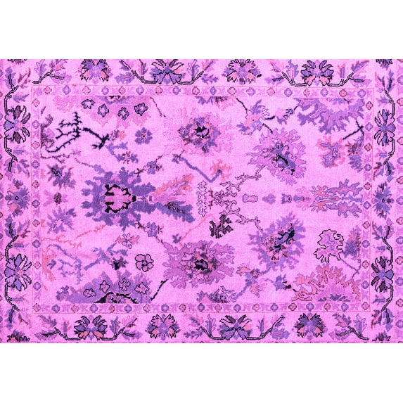 Ahgly Company Indoor Rectangle Abstract Purple Modern Area Rugs, 3' x 5'