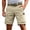 Khaki, variant on Mens 7 Inch Shorts with Pockets Cargo Knee Length Shorts Solid Fashion Mid Length Shorts Comfy Outdoors Shorts