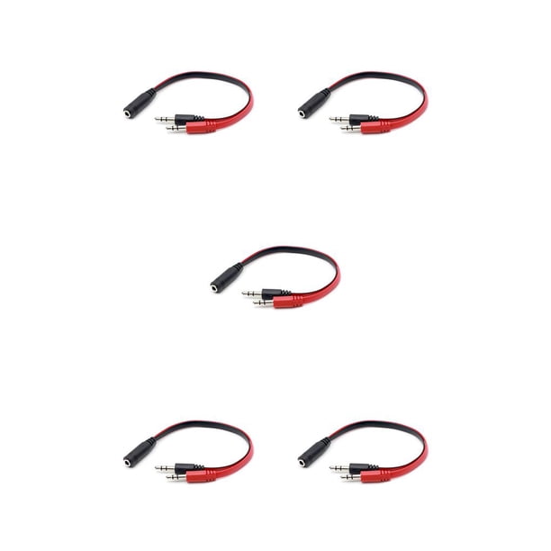 Tholdsy 3.5mm Dual Shielded Audio Cable Switch Adapter Splitter Sound Console Professional Plug Headphone for Smartphone Camcorder No.1 5piezas