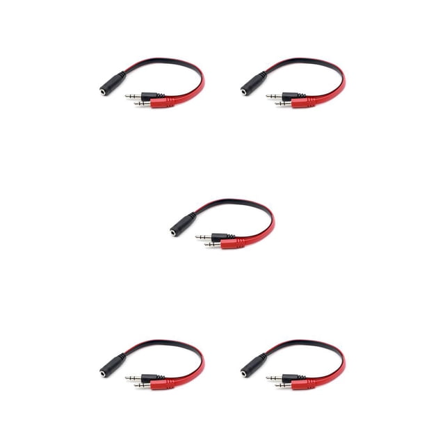 Sidaley 3.5mm Dual Shielded Audio Cable Switch Adapter Splitter Sound Console Professional Plug Headphone for Smartphone Camcorder No.1 5piezas