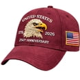 thumbnail image 4 of UngA USA 250th Anniversary Hat Bald Eagle Printed Patriotic Baseball Cap Adjustable 250 Year American Cap for Men Women,One Size, 4 of 4