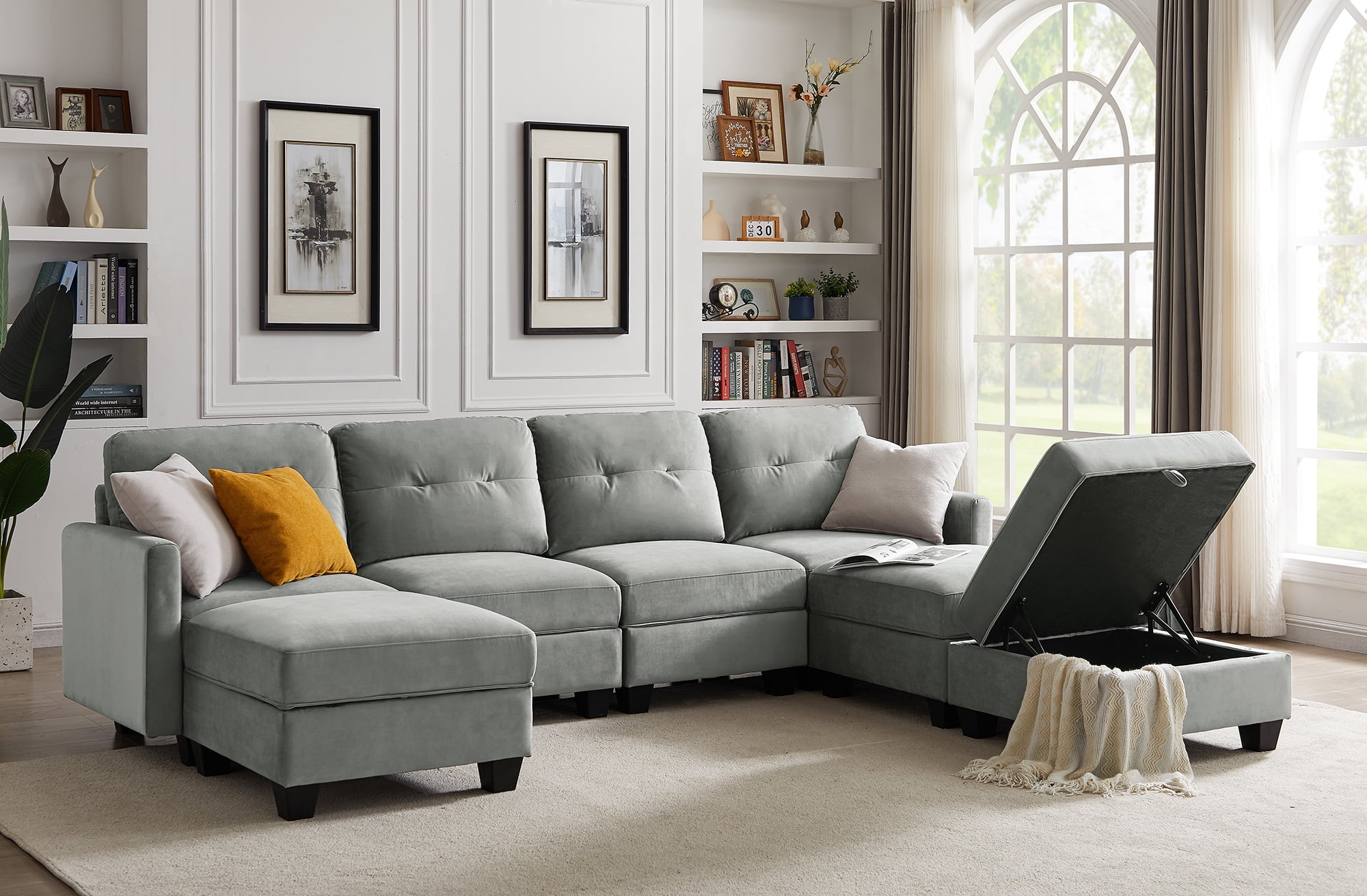 Lecut Reversible Sectional Sofa Couch Clearance Large U Shaped