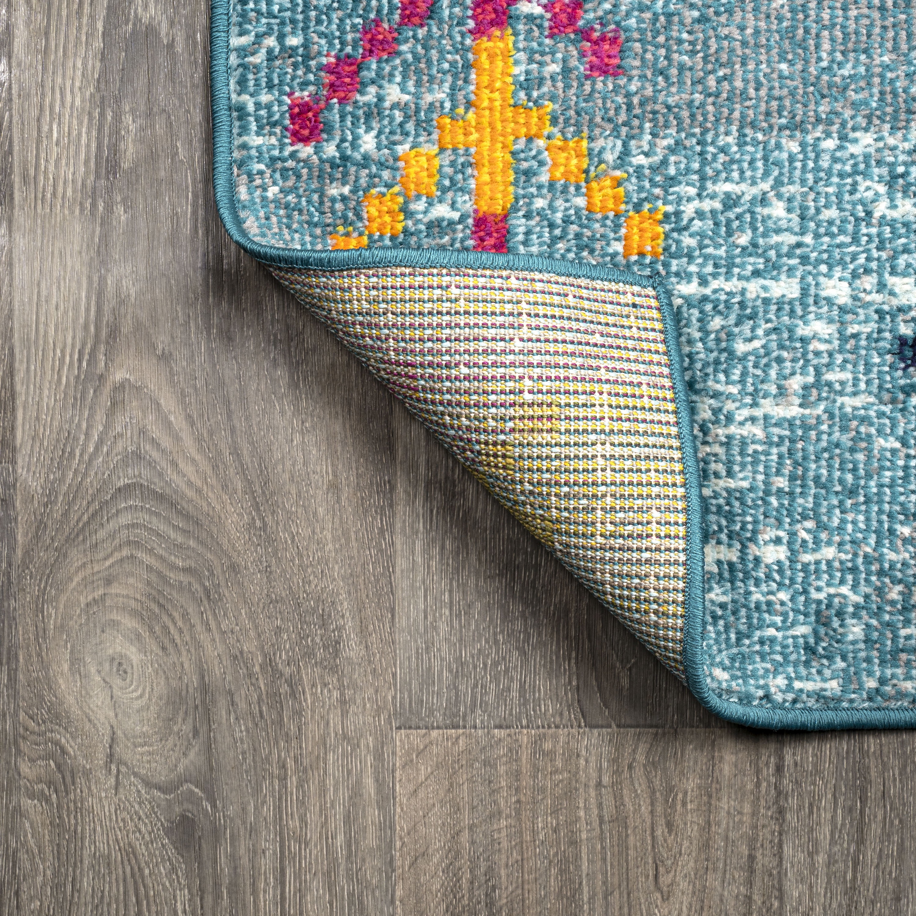 JONATHAN Y MOROCCAN HYPE 4 x 6 Area Rug, Tribal Love Geometric - Light Blue/Multi, MOH105D-4