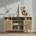 thumbnail image 6 of Oubayajia Mid-century Modern TV Stand for 65 Inch TV, Wood Fluted Entertainment Center with Adjustable Shelf, Storage Cabinet for Living Room Bedroom, 6 of 10
