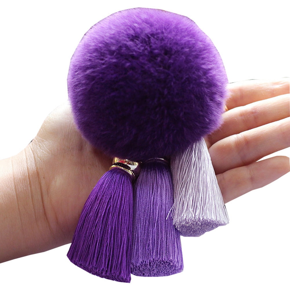 Totority 12pcs Plush Ball DIY Material Fuzzy hat Pompoms Keychains Plush  pom pom Balls for Craft Fur pom poms for Hats DIY Fur pom pom Fluffy  Keychain