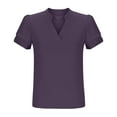 thumbnail image 7 of Lenpel Summer Tops for Women Chiffon Ruffle Puff Short Sleeve V Neck Tunic T Shirts Dressy Casual Blouses, 7 of 7