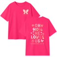 thumbnail image 5 of LRen Girls Short Sleeve T-Shirts Kids Letter Print Shirts Cute Summer Basic Tees Tops Soft Fashion Crewneck Tees, 5 of 5