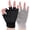Black & Grey, variant on 2 Pairs of Fingerless Hollow Yoga Gloves Cotton Non Slip One Size Suitable for Gym Workouts