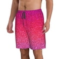 thumbnail image 2 of KLL Light Purple Glitter Men's Casual Summer Beach Shorts Hawaiian Shorts with Pockets-XX-Large, 2 of 5