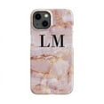 thumbnail image 1 of Personalised Natural Pink Marble Initials iPhone 15 Plus Case,iPhone 15, 1 of 5