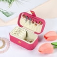 thumbnail image 6 of Unique Bargains 1pc Mini Elegant Square Jewelry Box for Travel Red, 6 of 6