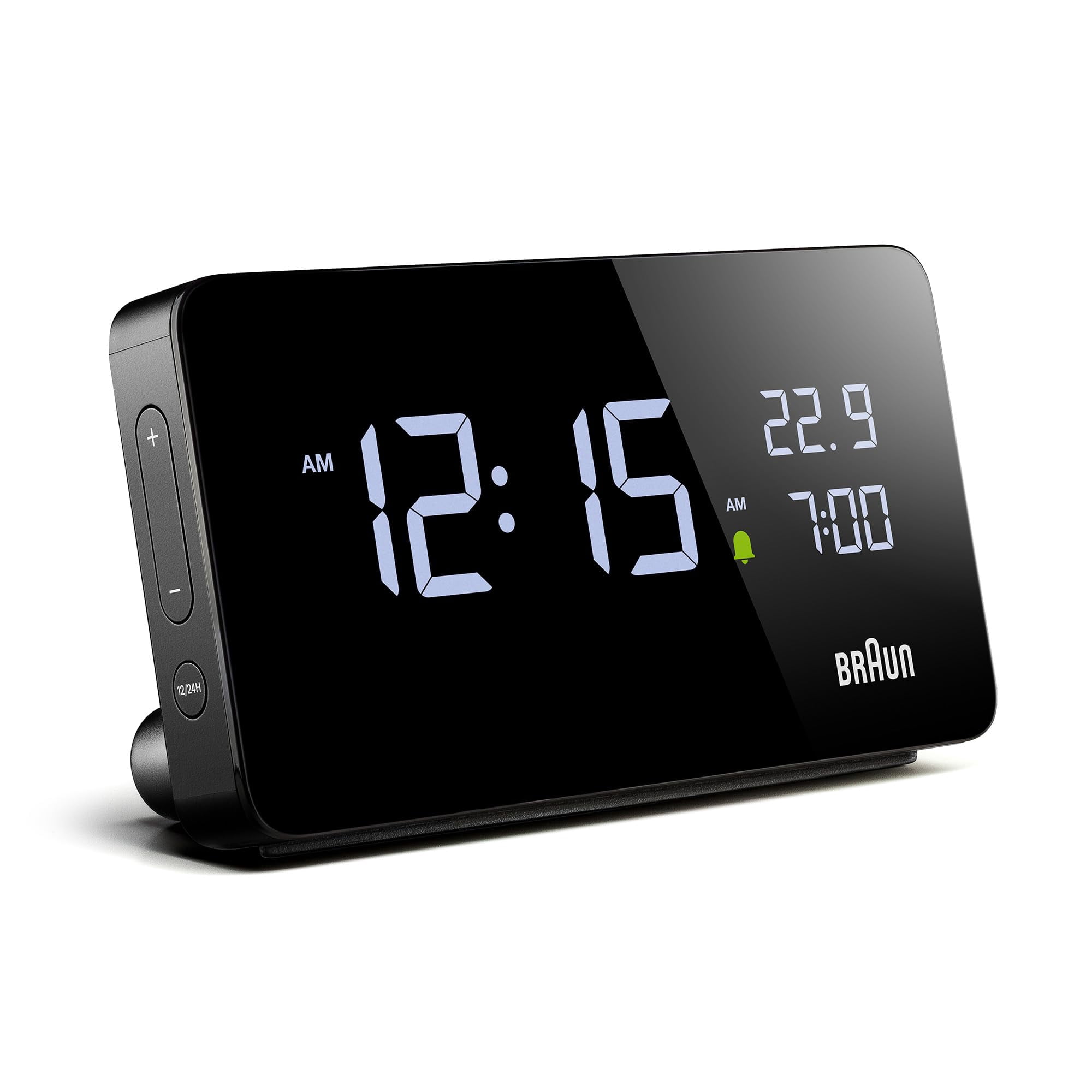 Braun Digital Alarm Clock BC 20 B Standard Black Finish with LCD Display