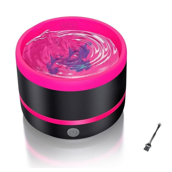 Paint Brush Cleaner, Electric Paint Brush Cleaner Rinse Cup, Brush for Painting, Artist Brush Cleaning Washer Brush A,1 x Electric Makeup Brush,Rose Red & Black