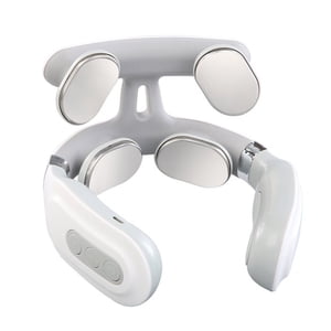 AMERTEER 4-Head Massage de la colonne cervicale Ajustement de la force USB Entretien du cou de la masseuse de chauffage à impulsion intelligente rechargeable