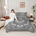 thumbnail image 4 of Manfei Bohemian Mandala Full Size Comforter Sets 3-Piece for Girls Women, Hippie Floral Flower Bedding Comforter Set, Gray Bedding Sets, Lightweight Room Decor, 4 of 8