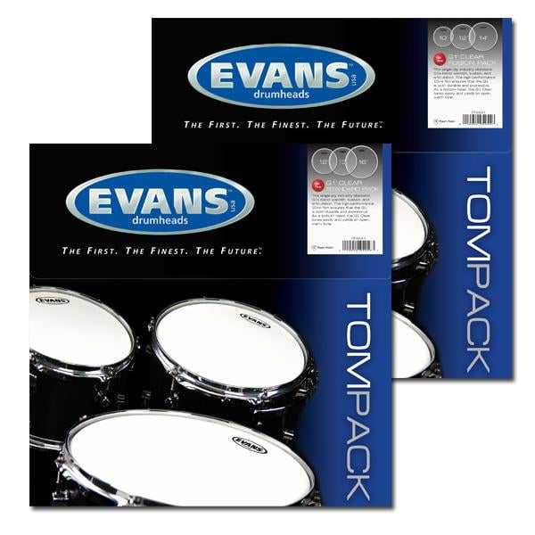 Rock 10 Inch, 12 Inch, 16 Inch Evans G1 Tompack Clear 