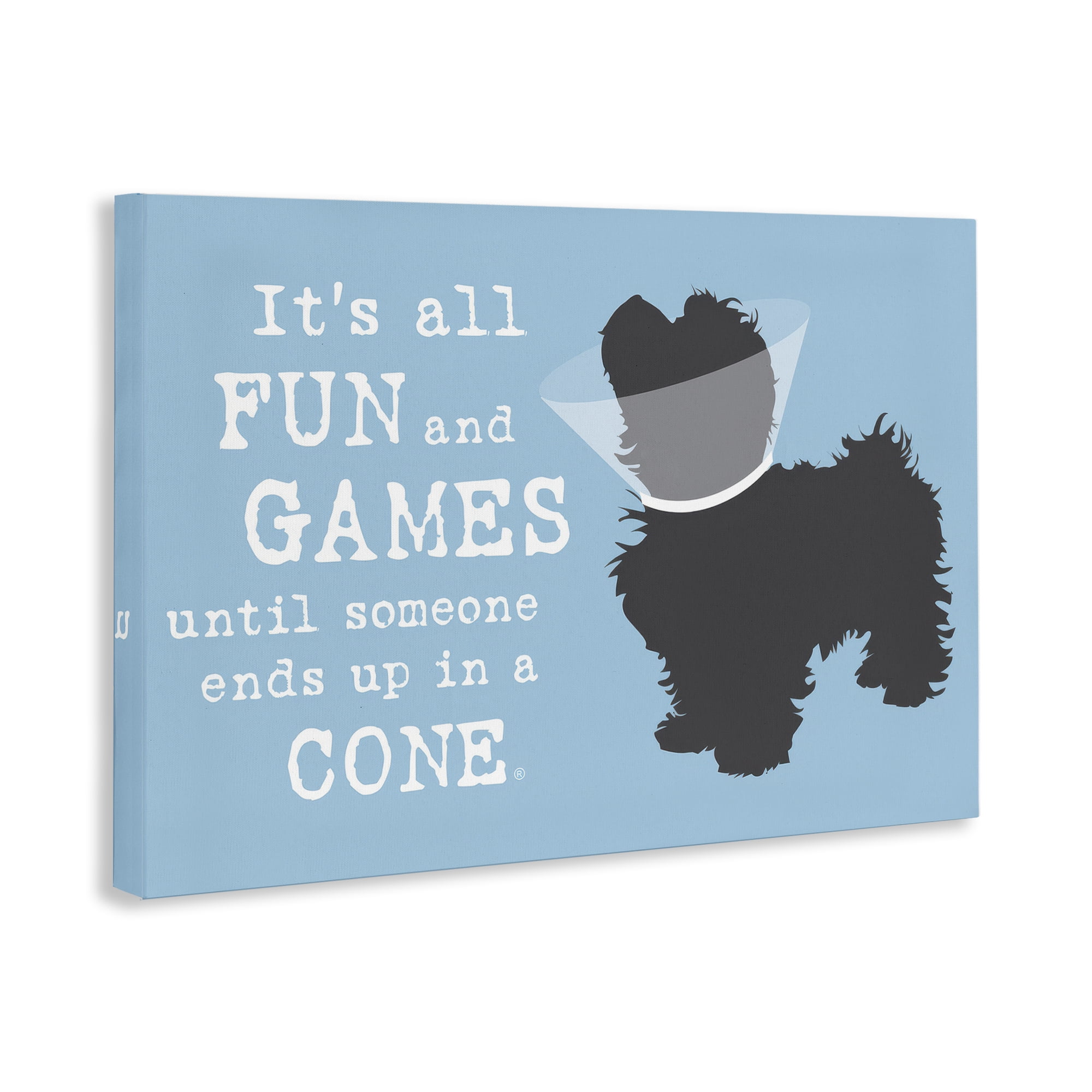 Stupell Industries Funny Fun & Games Dog Animals Painting Wrapped Canvas Art Print Wall Art, 30 x 20