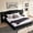 Black, variant on Noble House Neville 118" King Size Upholstered Bed Frame, Velvet Vertical Stripe Platform Bed with Lights, Black