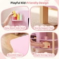 thumbnail image 4 of Yexmas Kids Play Kitchen,Wooden Pretend Kitchen Play Set for Toddlers with Chalkboard,Stove&Cookware Accessories,Toddler Toy Kitchen Gift for Boys Girls, Pink, 4 of 7