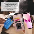 thumbnail image 6 of Allytechgroup for Apple iPhone 13 Case Wallet, Retro PU Leather Slim Fit Business Style Magnetic Closure Cards Slots RFID Blocking Phone Case for Women Men, Rosegold, 6 of 6