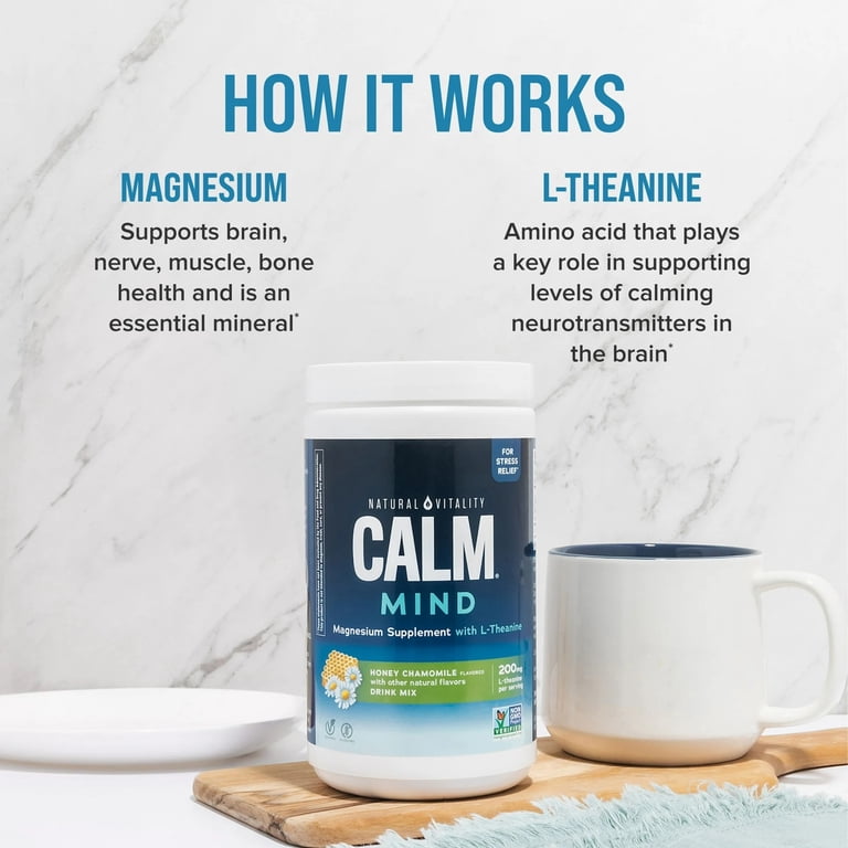 Natural Vitality CALM Mind Magnesium, 12 oz, Honey Chamomile