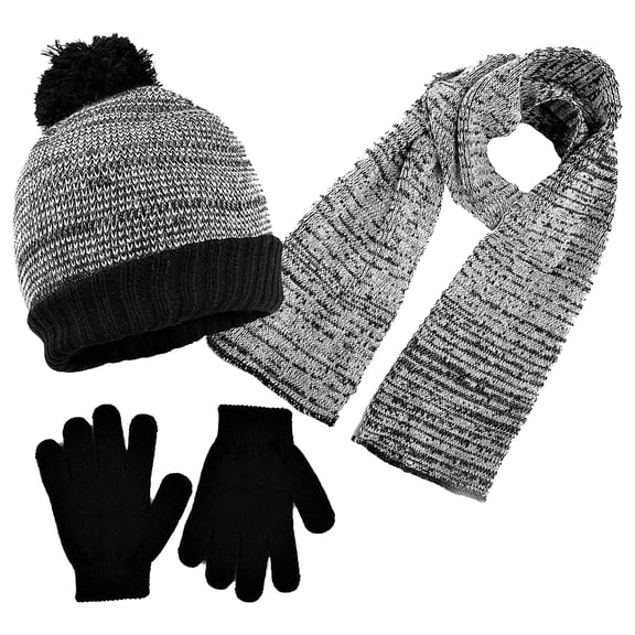 Polarwear Boys Hat,Scarf & Glove Set-Kids Cold Weather Winter Accessories-Childrens 3 Pc Beanie Set-Big Boys Hat Scarves Sets