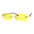 thumbnail image 3 of Razor Blade Shape Funky Hipster Rimless Sunglasses Gold Yellow, 3 of 4