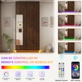thumbnail image 3 of ChVans 3 Door Armoire Wardrobe Closet with Top Cabinet and Mirror, 94.5'' LED Wardrobe Armoire with 3 Drawers, Hanging Rod & Multi-Layer Shelves for Bedroom, Brown, 3 of 10