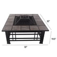 thumbnail image 5 of Pure Garden 32-Inch Outdoor Fire Pit with Screen, Cover, and Poker (Black), 5 of 5