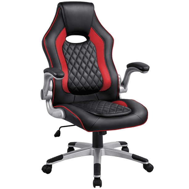 Yaheetech Adjustable Executive Computer Chair Gaming Chair With High Back, Red