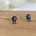 thumbnail image 4 of Cubic Zirconia Art Beautifull Round Stud Earring Silver Oxidised Stud Vintage Jewel Art Gift Solid 925 Gift for Her, 4 of 6