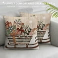 thumbnail image 3 of PHYHOO Christmas Pillow Covers , Striped Wooden Tree Snow Sleigh Merry Bright Xmas Holiday Decor Decorative Throw Cushion Case Decoration for Home Party Sofa Couch (Brown), 3 of 5