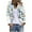 White, variant on IROINNID Women's Casual Short Jacket Stand Collar Print Open Front Long Sleeve Outwear, Brown