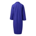 thumbnail image 5 of 2026 New Pea Coats For Women Winter Classic Lapel Open Front Long Overcoat Comfy Wool Blend Long Sleeve Oversized Trench Coat(Blue,M), 5 of 6