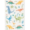 thumbnail image 1 of Kayleigh Kids Washable Dinosaur Rug | White Multicolor, 1 of 5