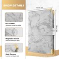 thumbnail image 2 of A6 Binder Budget Book  Loose Leaf Book  Cash Budget Hand Ledger A6 Binder Budget Book Portable Marble Grain Notebook PU Leather 6 Hole Loose Leaf Book Cash Budget Hand Ledger, 2 of 8