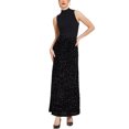 thumbnail image 2 of Falda Maxi de Terciopelo con Lentejuelas de Cintura Alta Elástica INSPIRE CHIC para Mujeres S Negra, 2 of 6