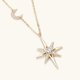 thumbnail image 4 of Collar de diamantes con estrella de ocho puntas, colgante de estrella para mujer, temperamento versátil, cadena de clavícula de plata pura, 4 of 5