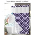 thumbnail image 4 of No Hook Cloth Fabric Shower Curtain with Snap in Liner, Purple Moroccon Waterproof Shower Curtains Set with See Through Top Window, Country Chic Ethnic Minimalist Motifs Bath Curtains Shower 60"x72", 4 of 6