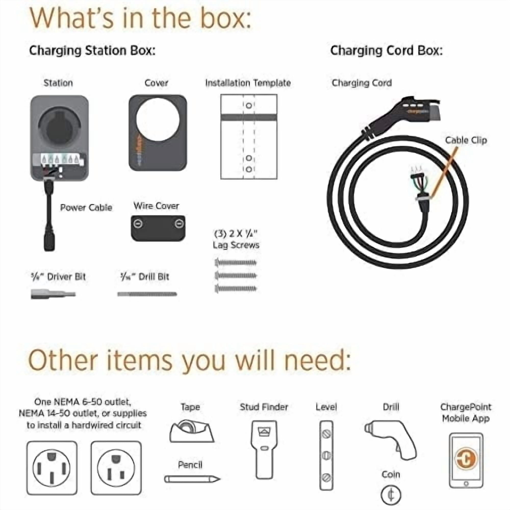 ChargePoint Home Flex Level 2 NEMA 6-50 Plug Electric Vehicle EV Charger