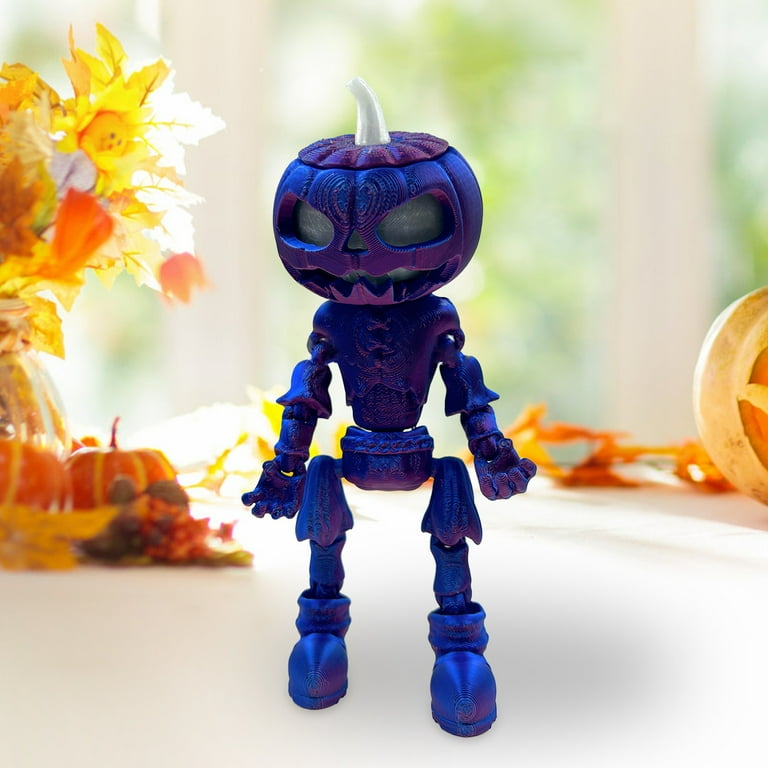 Holloyiver Halloween Pumpkin Reaper Action Figure with Flexible
