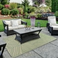 thumbnail image 2 of Northlight 4' x 6' Green and Beige Leaf Design Rectangular Outdoor Area Rug, 2 of 4