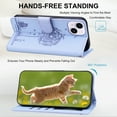 thumbnail image 2 of ELEHOLD Case for iPhone 14 Plus, Premium PU Leather Wallet Flip Case Folio Cover with Card Holder Kickstand,Lightpurple, 2 of 5