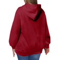 thumbnail image 7 of Women's Plus Size Pullover Hoodie Solid Color Long Sleeve Hooded Sweatshirt, Cozy and Warm Fall Winter Casual Fashion Top with Soft Fabric for Everyday Wear and Outdoor Activities,Wine,4XL, 7 of 7