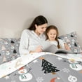 thumbnail image 5 of Manfei Cartoon Xmas Tree King Size Comforter Sets,Cute Christmas Snowman Bedding Comforter Set,Gray White Orange Bedding Set For Kids,Breathable Home Decor Reversible,3pcs, 5 of 8
