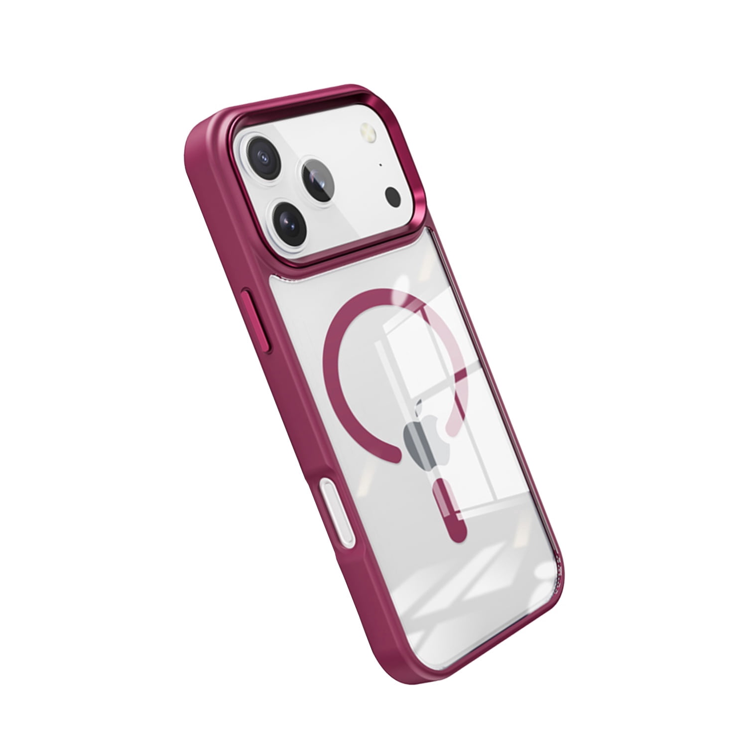iPhone 17 Pro Max Aluminum Case with Wireless Charging Compatibility - Burgundy