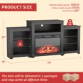 thumbnail image 6 of EROMMY 70" Fireplace TV Stand, Media Entertainment Center for TVs up to 80" Energy Efficient Heater with Remote Control and 16 Color Light Strip, Black, 6 of 6